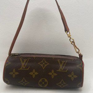 VTG Louis Vuitton Papillon Mini Pouch Monogram Canvas Tote Clutch Hand Bag Auth
